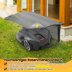 Jopassy Mähroboter Garage mit klappbarem Dach, wetterfester Regenschutz für Garten & Ladestation