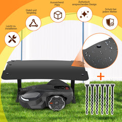 Jopassy Mähroboter Garage mit klappbarem Dach, wetterfester Regenschutz für Garten & Ladestation