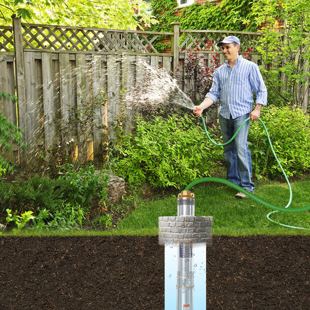 Jopassy Tiefbrunnenpumpe mit 20 m Kabel für Gartenbewässerung