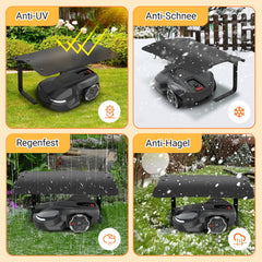 Jopassy Mähroboter Garage mit klappbarem Dach, wetterfester Regenschutz für Garten & Ladestation