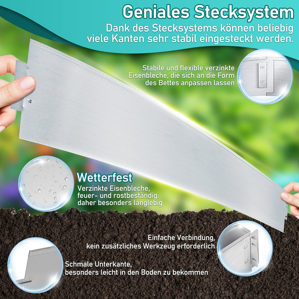 Rasenkante verzinkt Metall Höhe 15cm/18cm