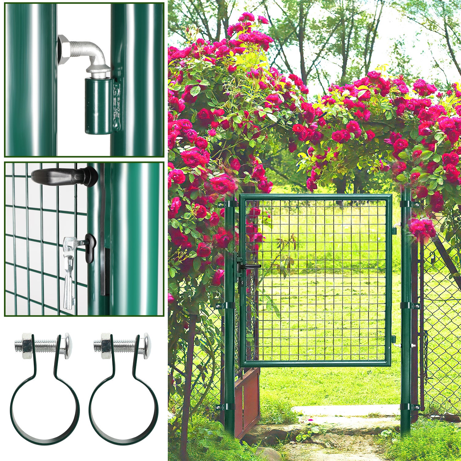 Jopassy Gartentor aus Metall mit Schloss