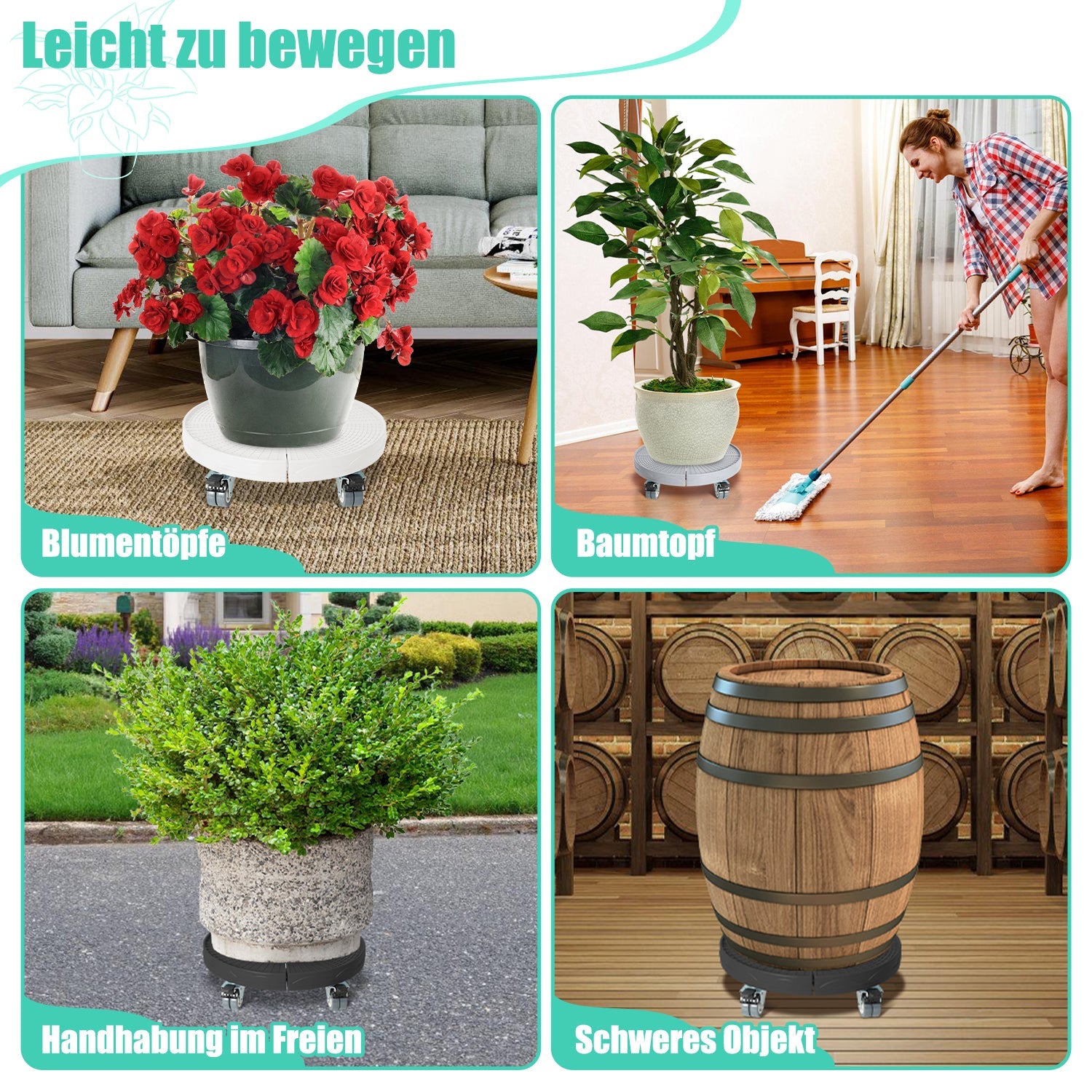 verstellbarer Pflanzenroller Ø 38–54 cm