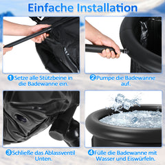 Jopassy Outdoor Eisbad Eistonne Faltbar 80cm X 80cm