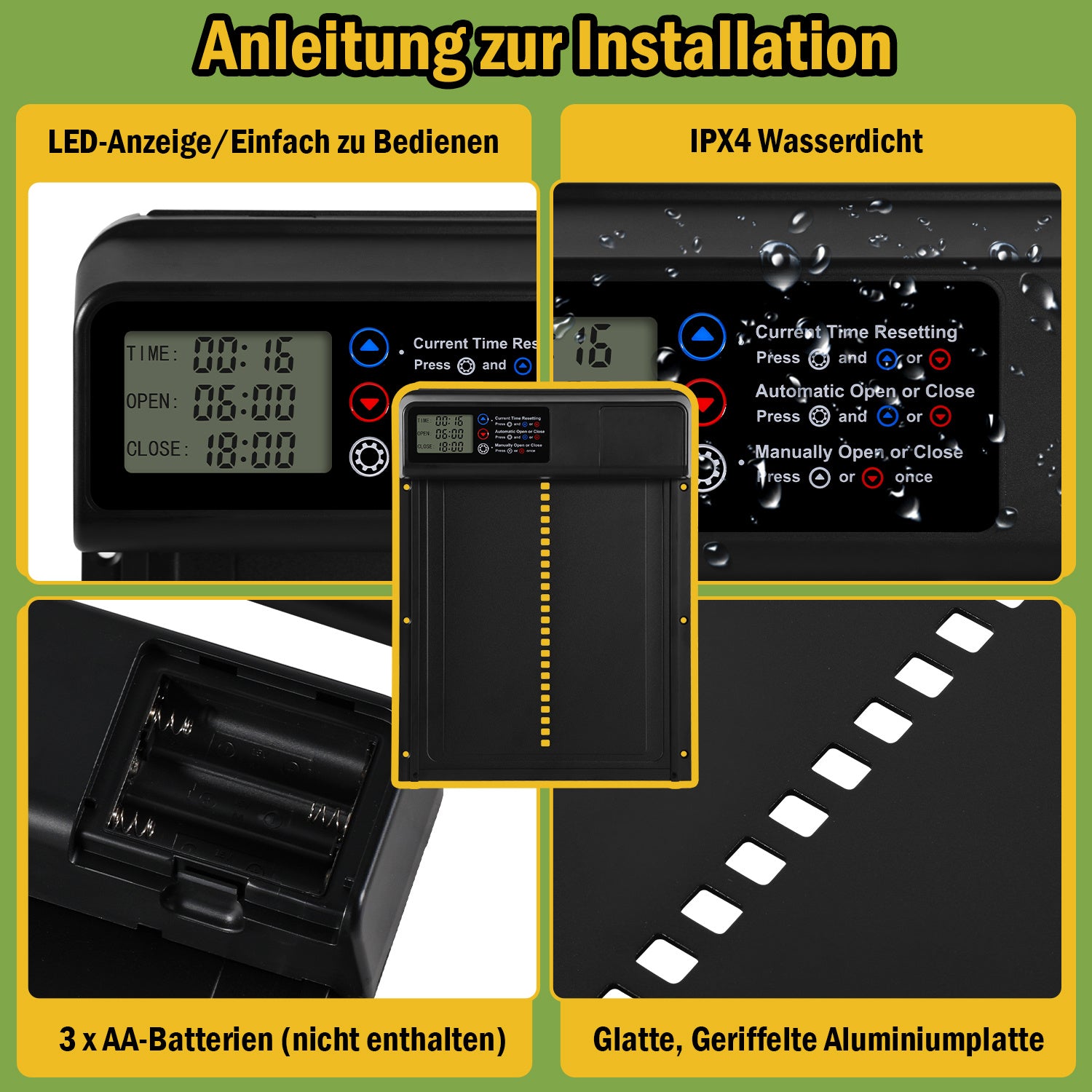 Jopassy Automatische Hühnerklappe mit Timer